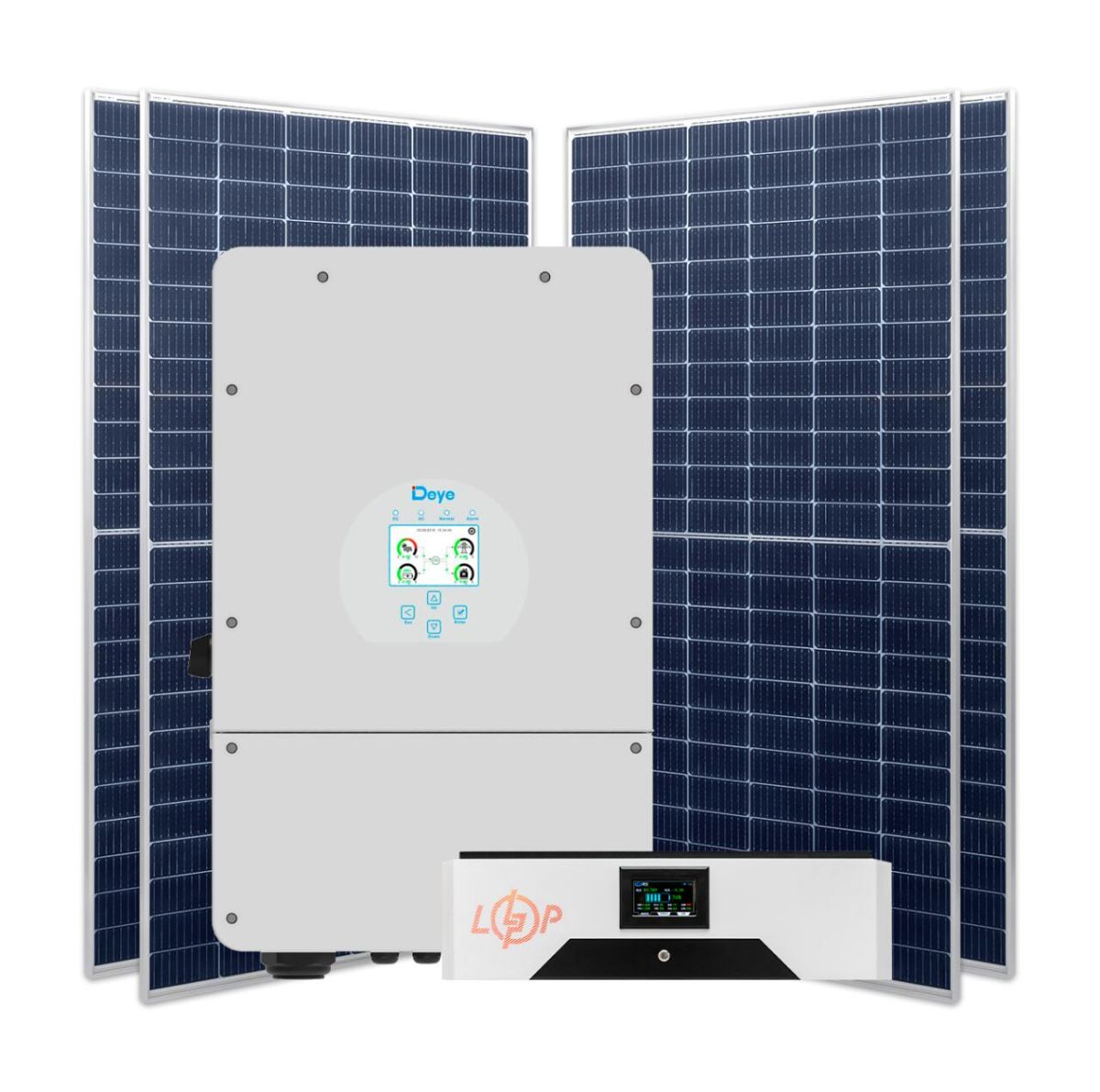 Гібридна станція 12 кВт (1ф.) з LiFePO4 на 15,6 кВт