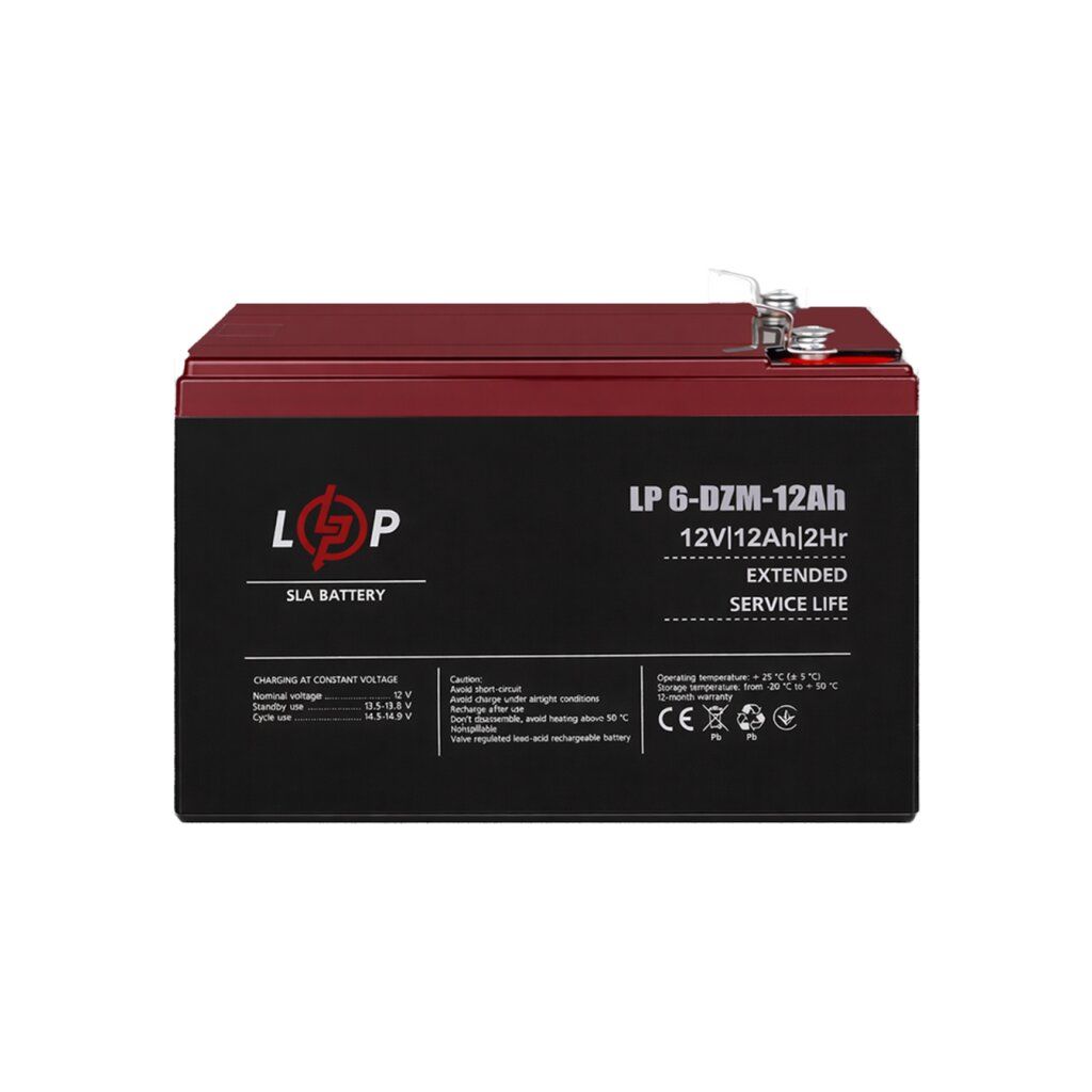 Тяговий свинцево-кислотний AGM акумулятор LP 6-DZM-12 Ah