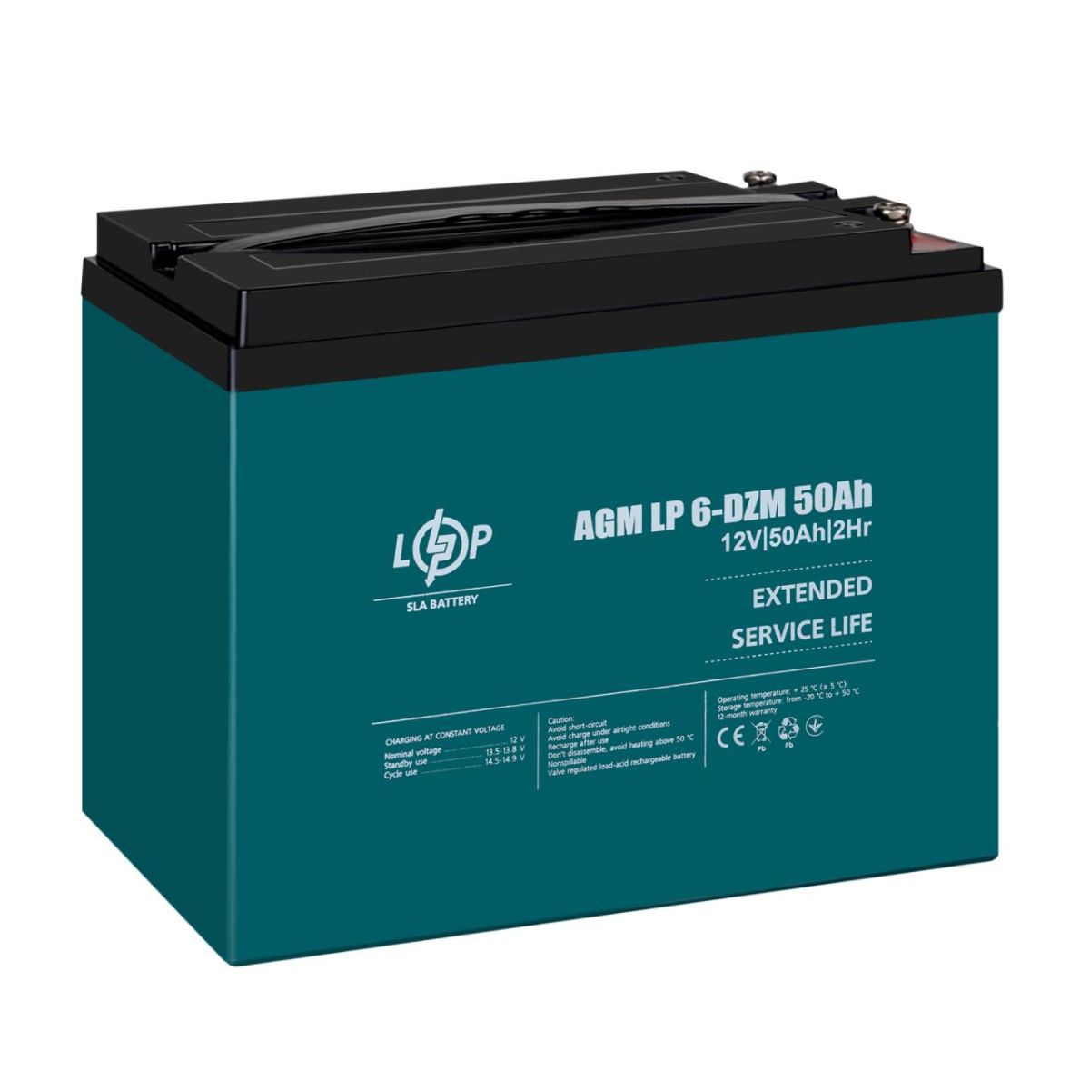 Тяговий свинцево-кислотний AGM акумулятор LP 6-DZM-50 Ah