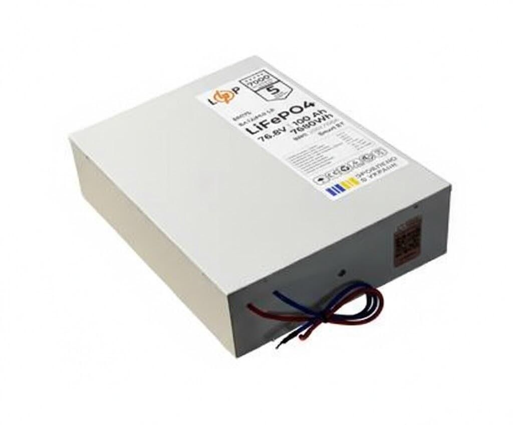 Акумулятор LP LiFePO4 76,8V - 100 Ah (7680Wh) (BMS 200/100А) метал Smart BT