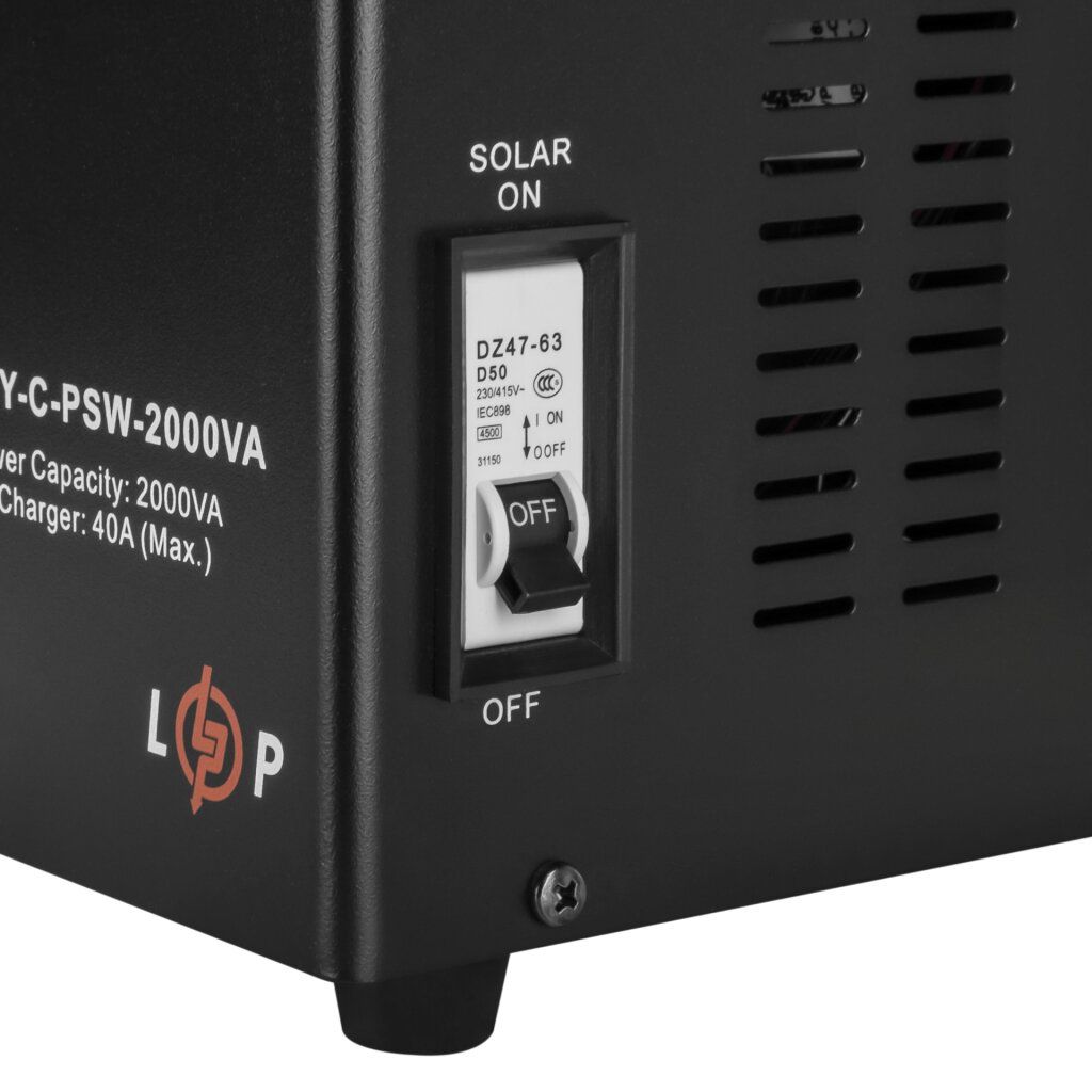 Сонячний інвертор (ДБЖ) LogicPower LPY-C-PSW-2000VA (1400W) MPPT24V