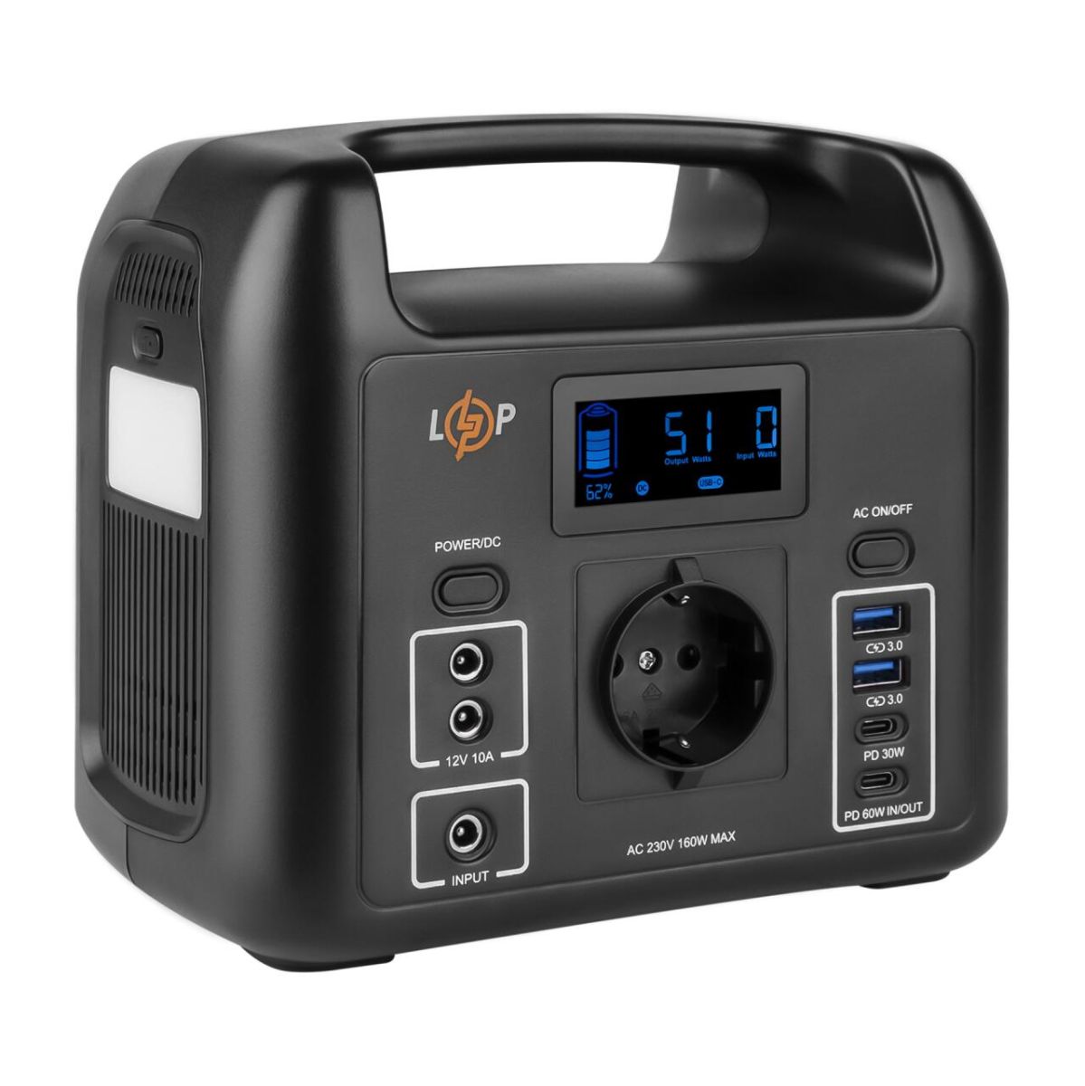 Багатофункціональна портативна зарядна станція LP CHARGER 160 (160W, 204Wh)