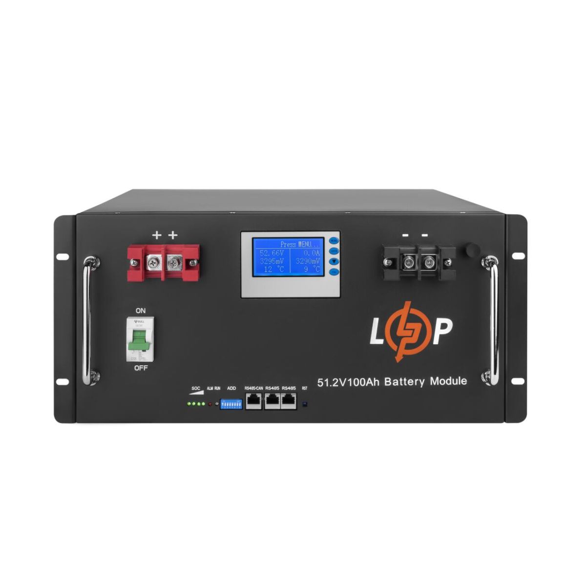 Акумулятор LP LiFePO4 48V (51,2V) - 100 Ah (5120Wh) (Smart BMS 100A) з LCD RM