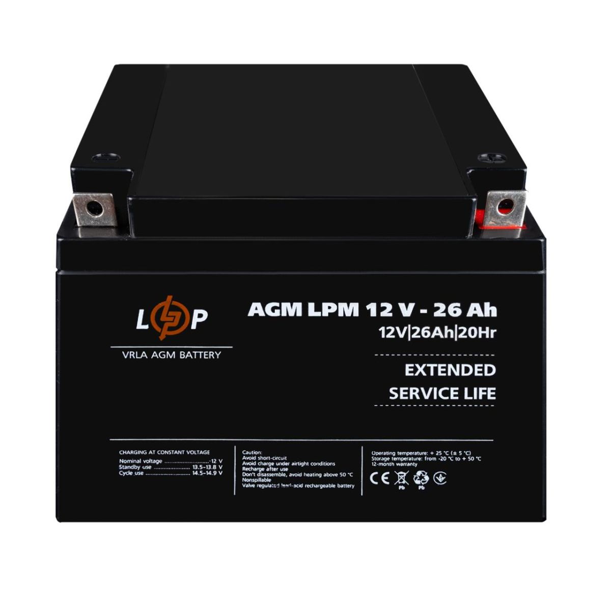 Розпродаж (4134) Акумулятор AGM LPM 12V - 26 Ah (09-2024)