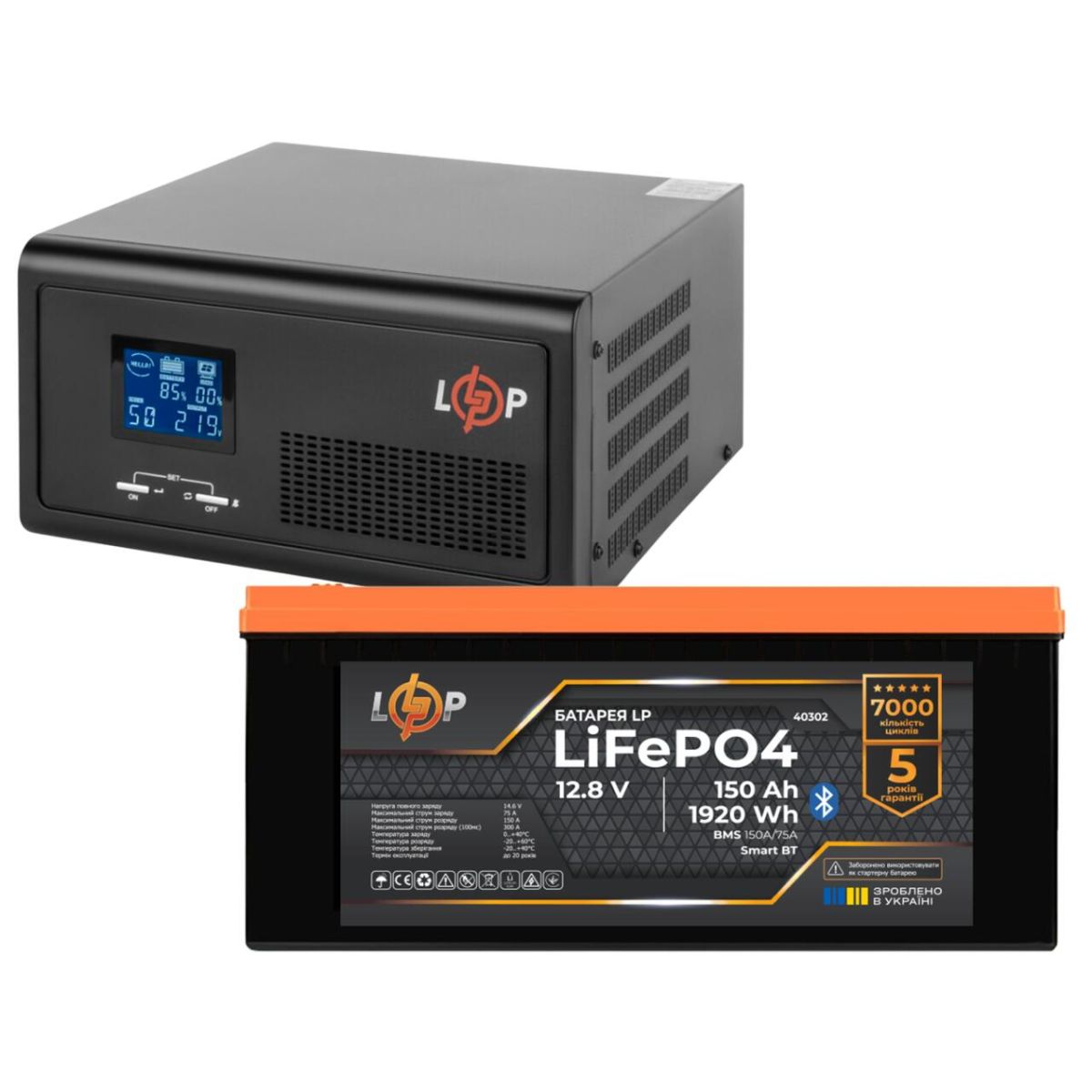 Комплект резервного живлення LogicPower ДБЖ 1000W + літієва (LiFePO4) батарея 1920 Wh