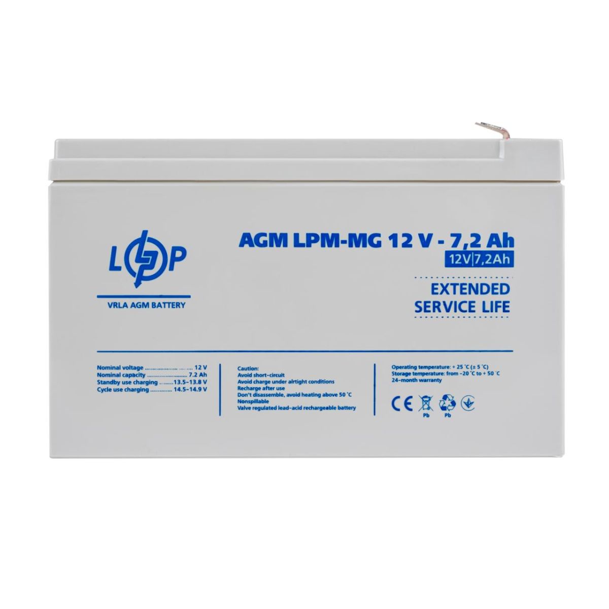 Акумулятор мультигелевий LPM-MG 12V - 7.2 Ah