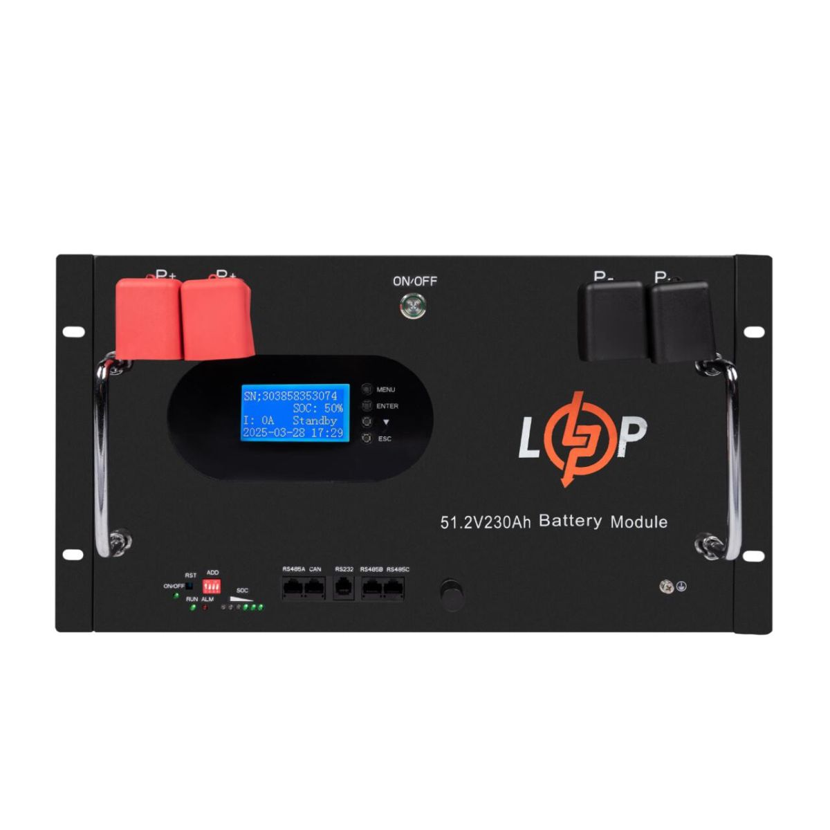Акумулятор LP LiFePO4 51,2V - 230 Ah (11776Wh) (Smart BMS 200A) с LCD RM AB RS485/CAN