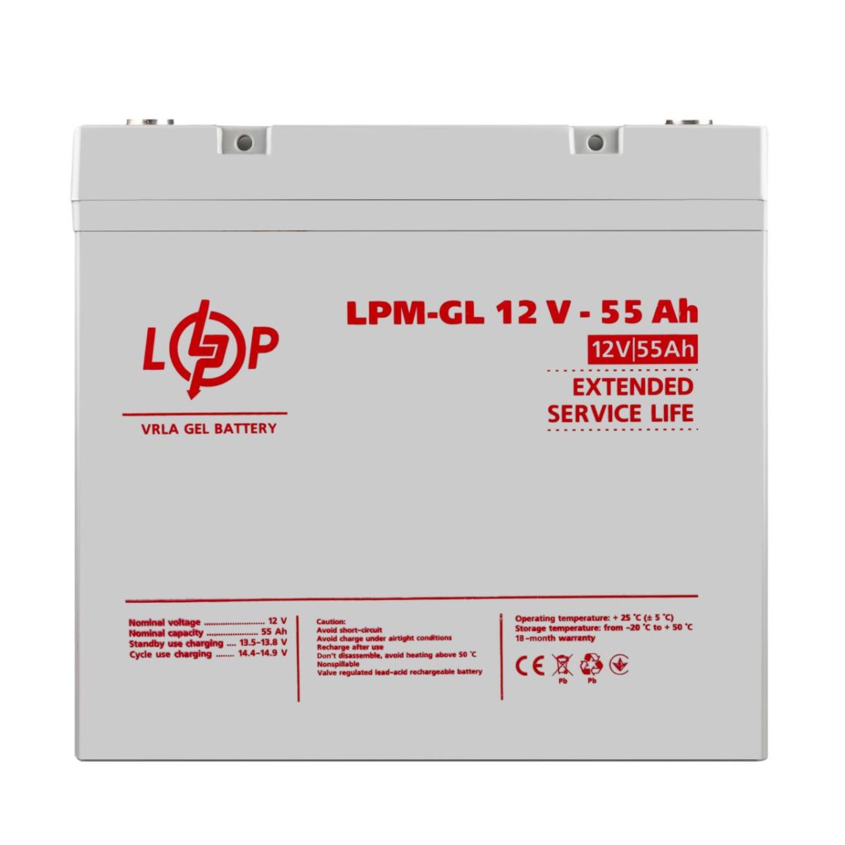 Аккумулятор гелевий LPM-GL 12V - 55 Ah