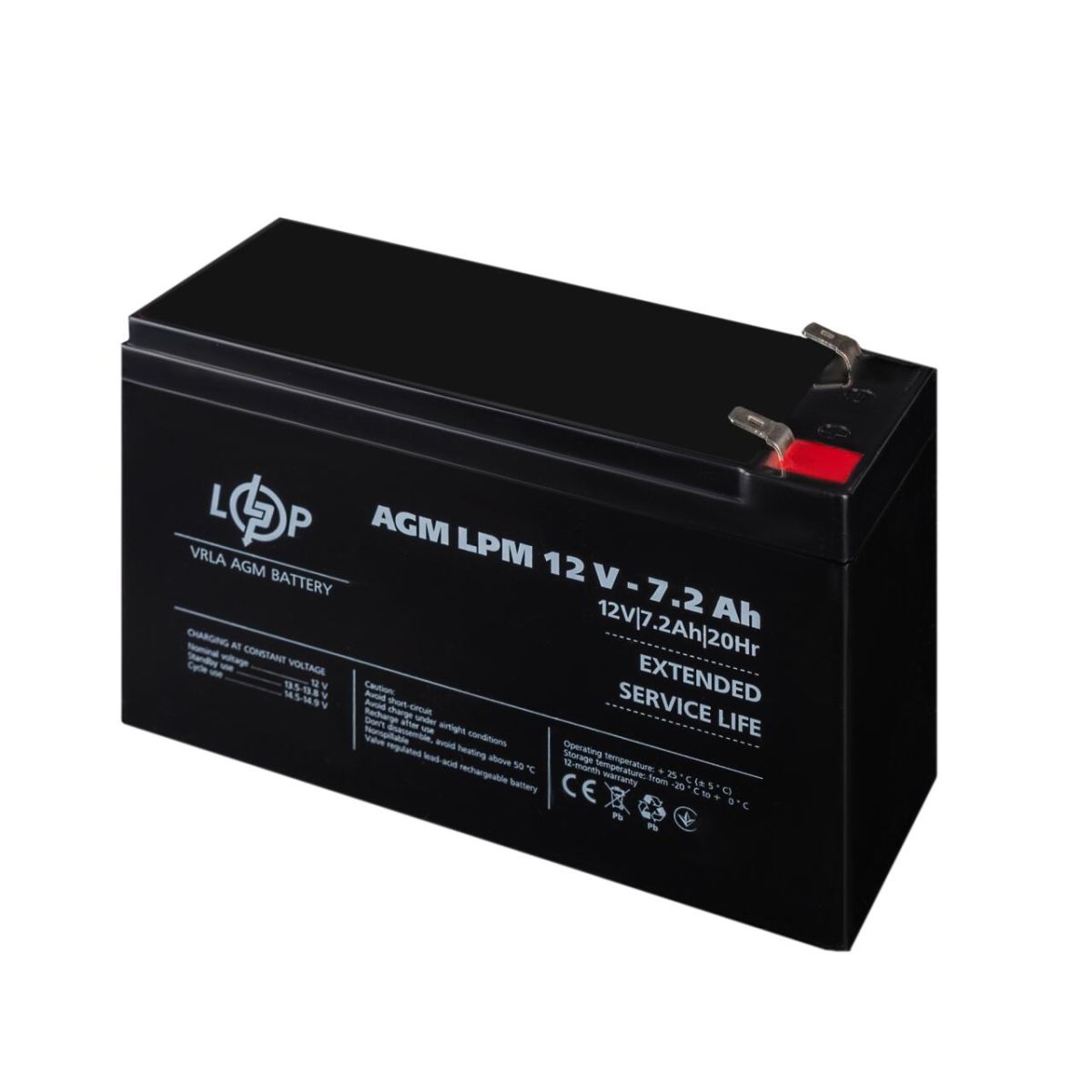 Акумулятор AGM LPM 12V - 7.2 Ah