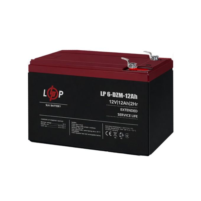 Тяговий свинцево-кислотний AGM акумулятор LP 6-DZM-12 Ah - под Болт М5