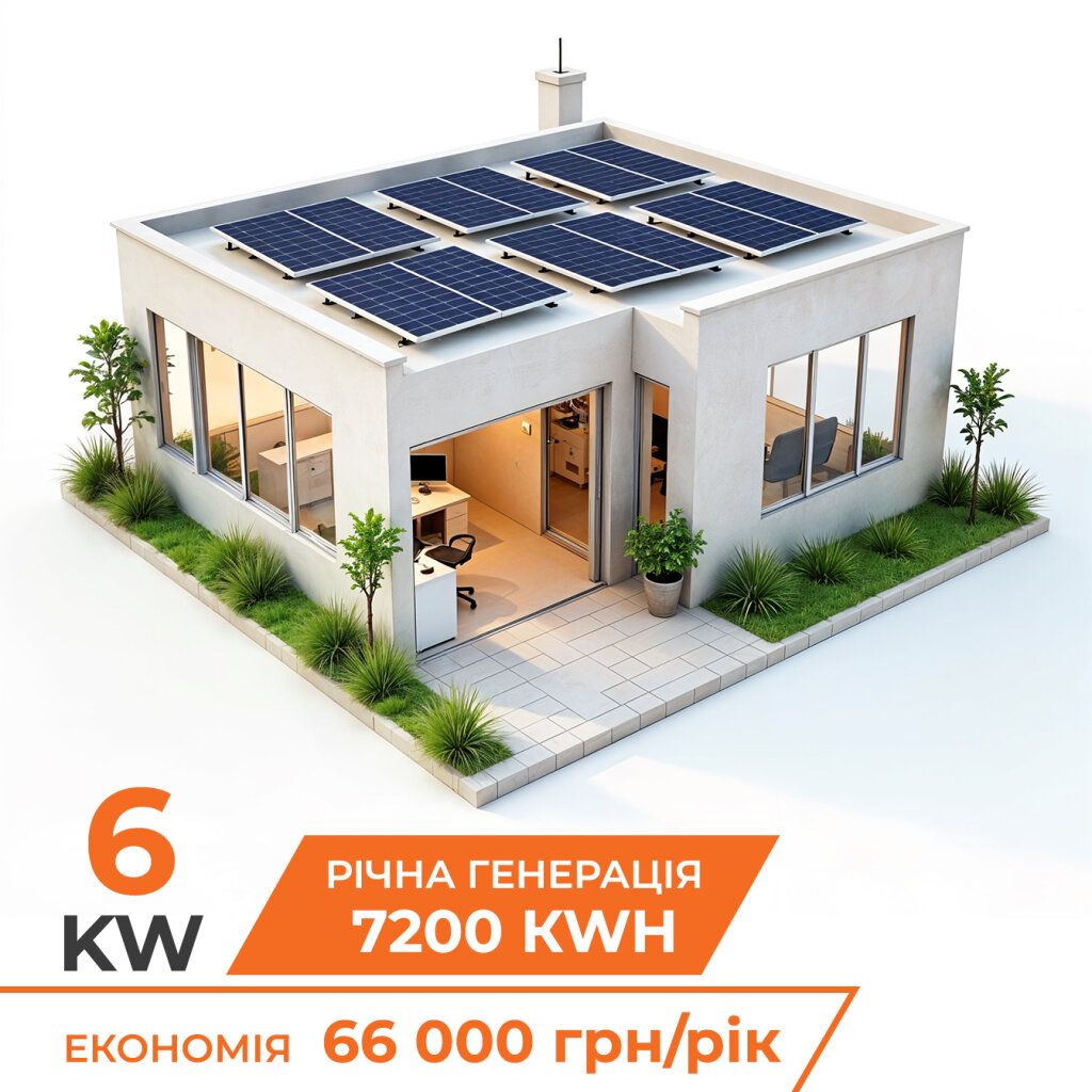 Комплект СЕС DEYE for LP 6 kW - АКБ-5,1 kW (від 2 годин автономності)