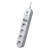 Мережевий фільтр (подовжувач) LP F24U4 (4x230V-2500W, 4xUSB-5V/3,4A 17W Auto Max)