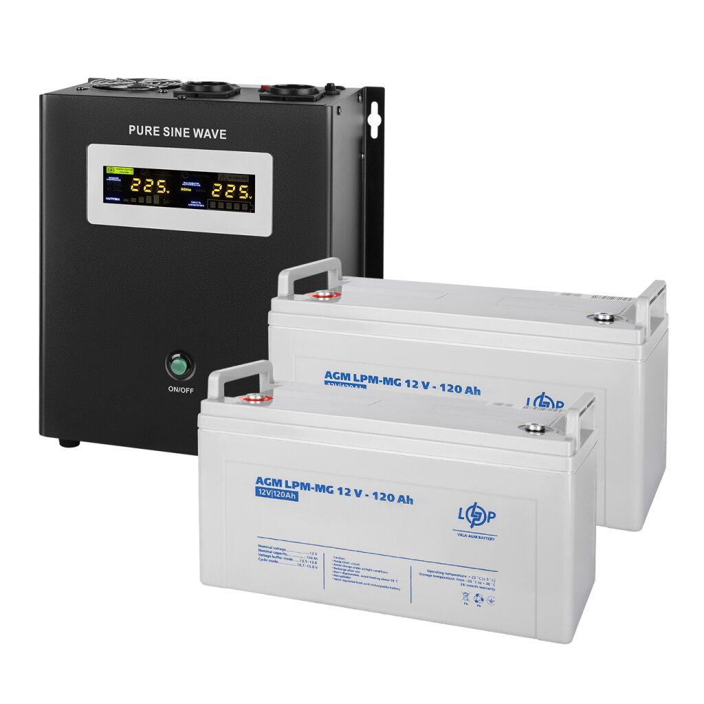 Комплект резервного живлення LP (LogicPower) ДБЖ + мультигелева батарея (UPS W1500 + АКБ MG 2880Wh)