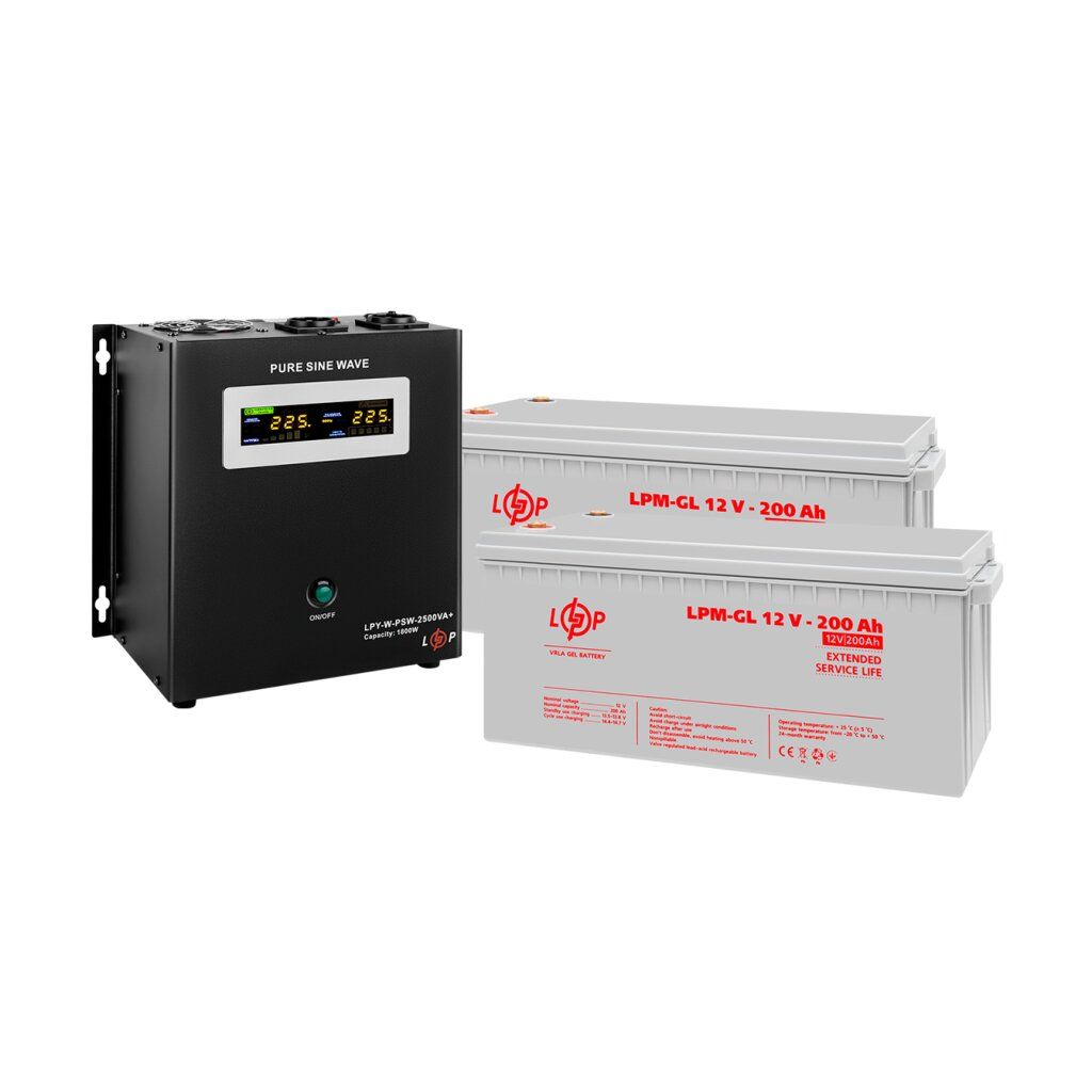 Комплект резервного живлення ДБЖ + гелева батарея (UPS W2500VA + АКБ GL 4800Wh)