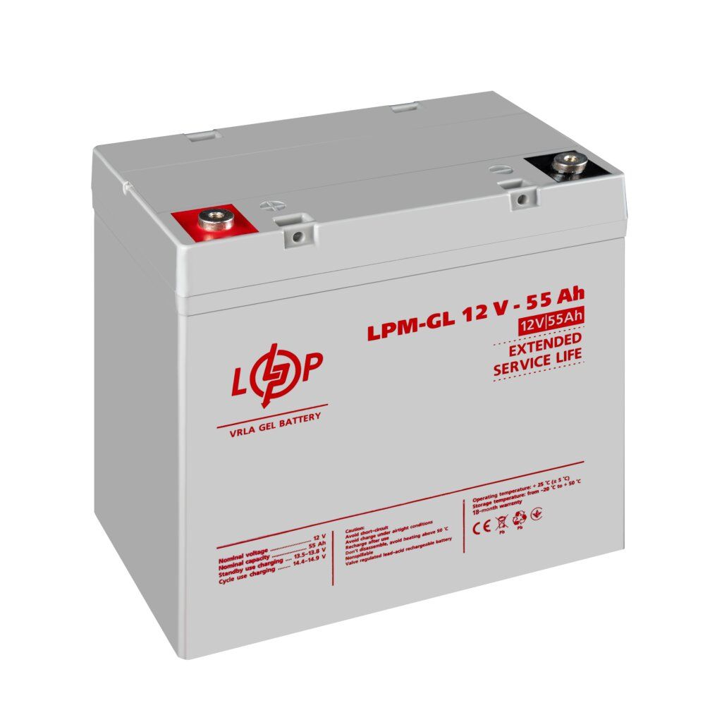 Аккумулятор гелевий LPM-GL 12V - 55 Ah