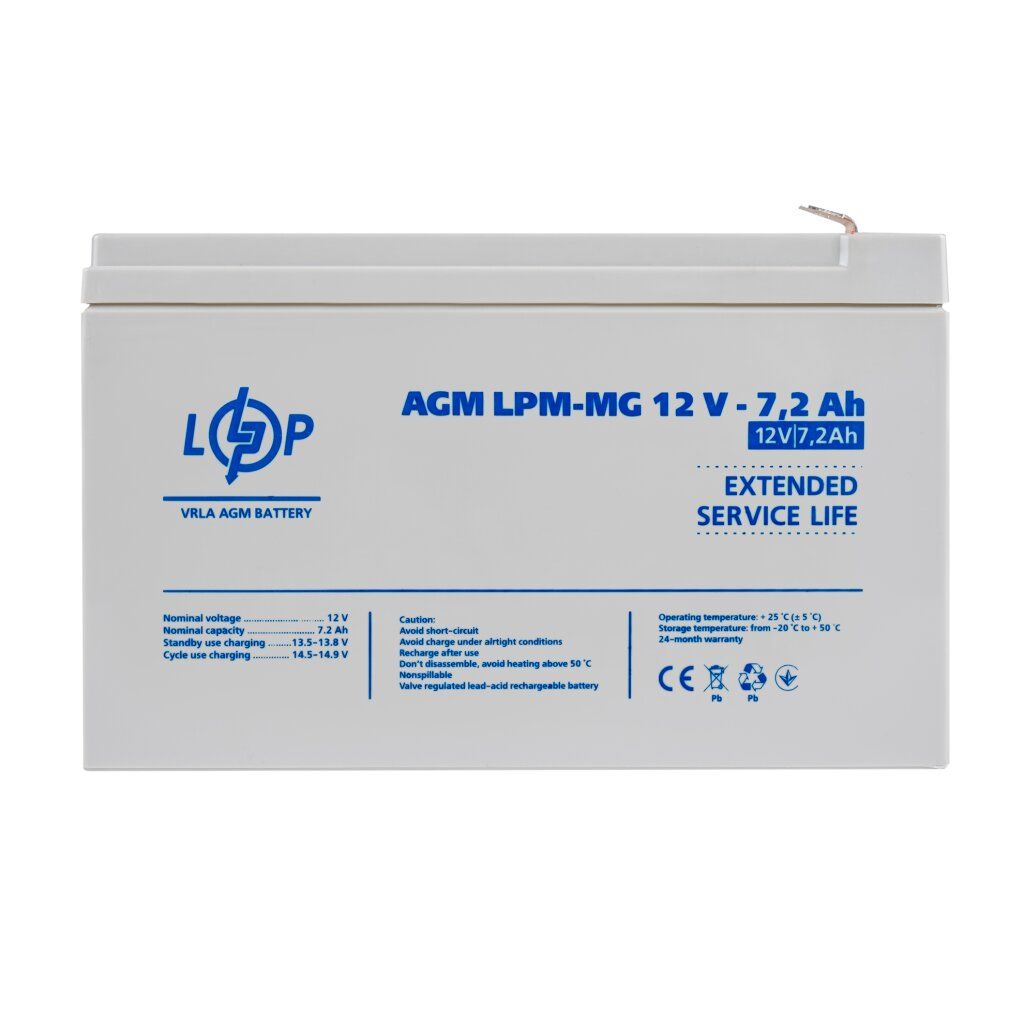 Акумулятор мультигелевий LPM-MG 12V - 7.2 Ah