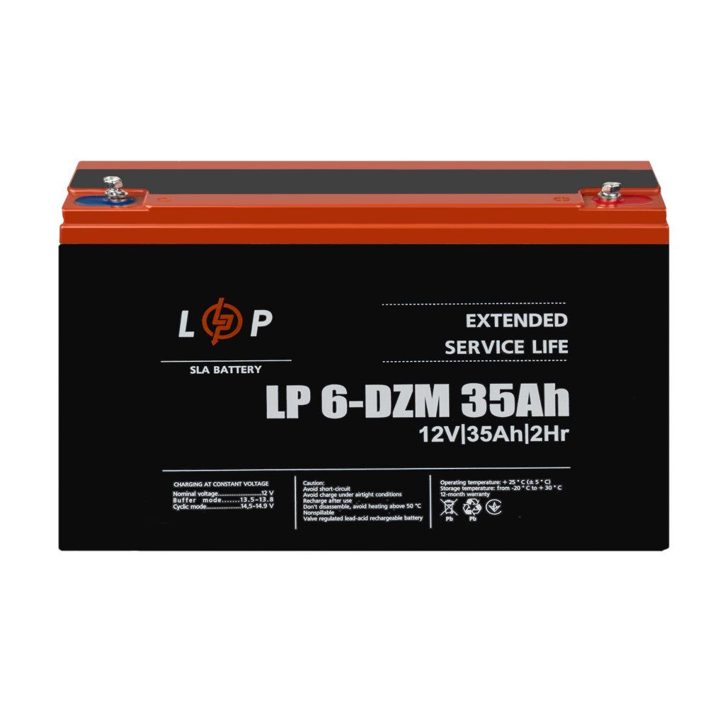 Тяговий свинцево-кислотний AGM акумулятор LP 6-DZM-35 Ah