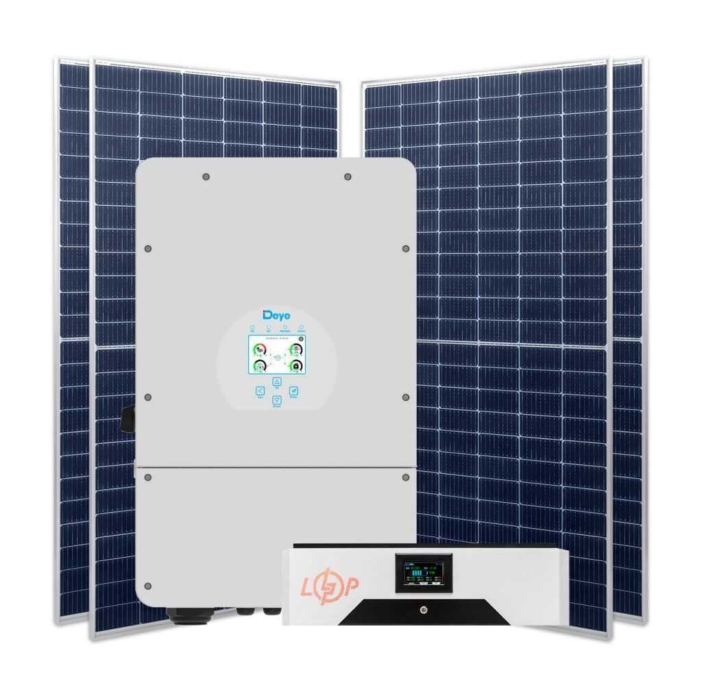 Гібридна станція 12 кВт (1ф.) з LiFePO4 на 15,6 кВт