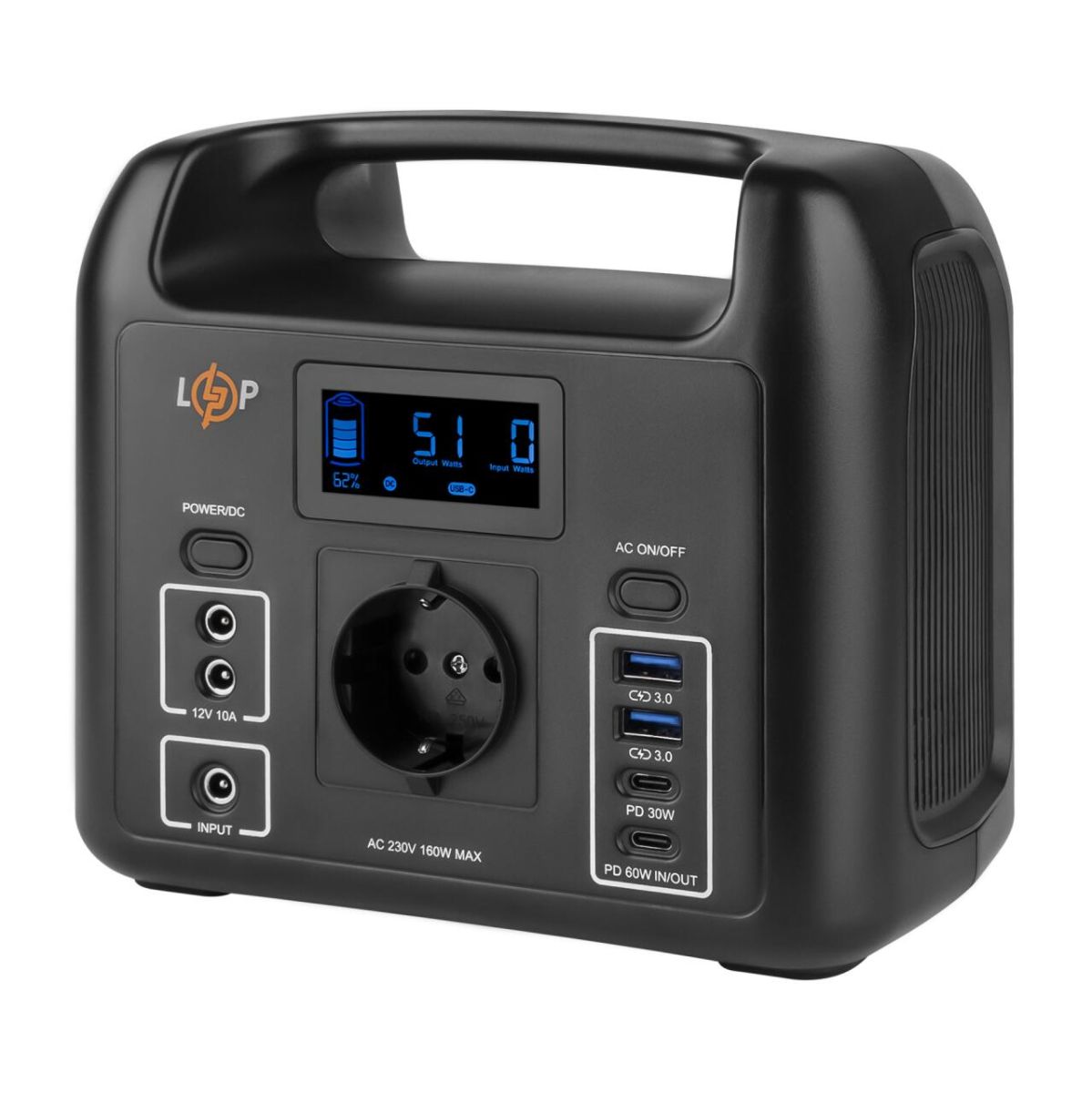 Багатофункціональна портативна зарядна станція LP CHARGER 160 (160W, 204Wh)