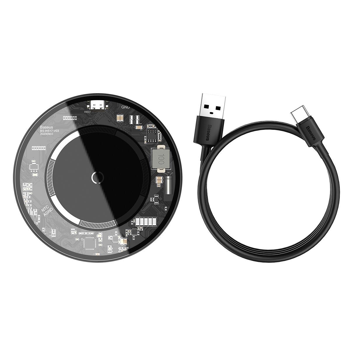 Бездротовий зарядний пристрій Baseus Simple Magnetic Прозорий (WXJK-E02)