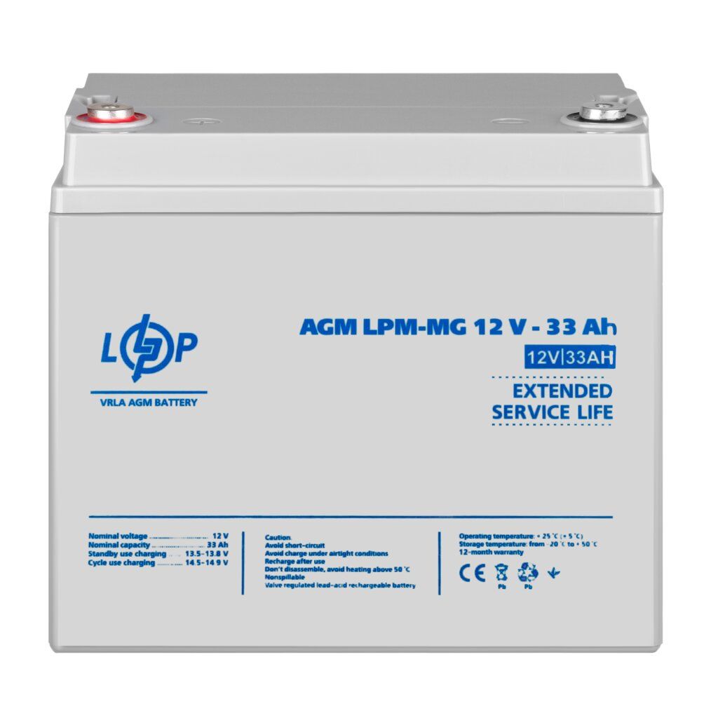 Акумулятор мультигелевий LPM-MG 12V - 33 Ah