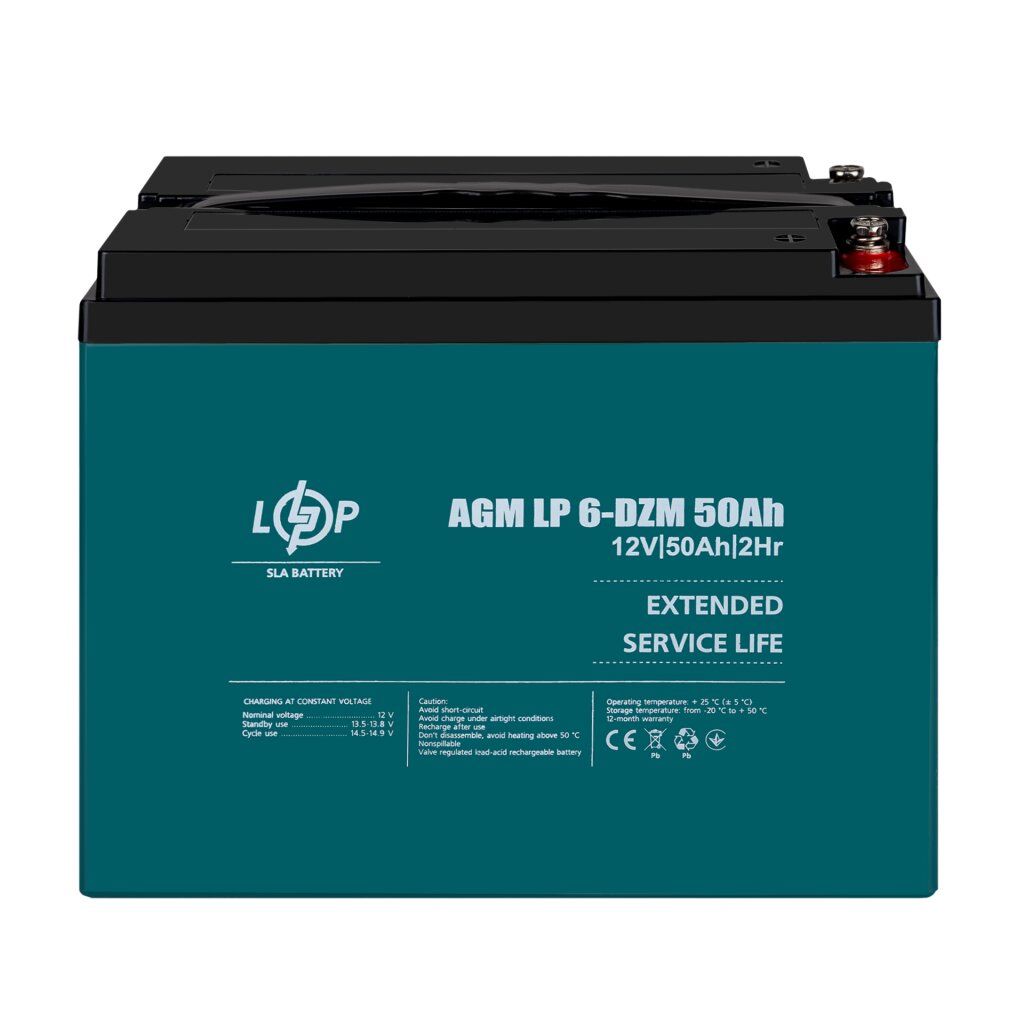 Тяговий свинцево-кислотний AGM акумулятор LP 6-DZM-50 Ah