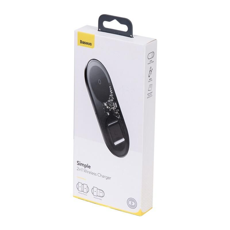 Бездротовий зарядний пристрій Baseus Simple 18W 2 in 1 Crystal (WXJK-A01)