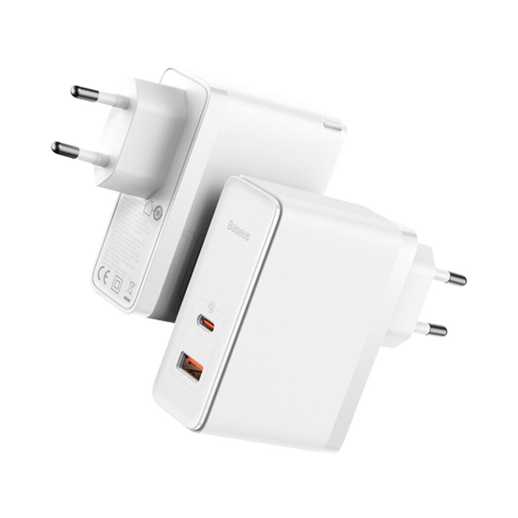 Мережевий зарядний пристрій Baseus GaN5 Pro 2 порта, USB + Type-C 100W Белый (CCGP090202)