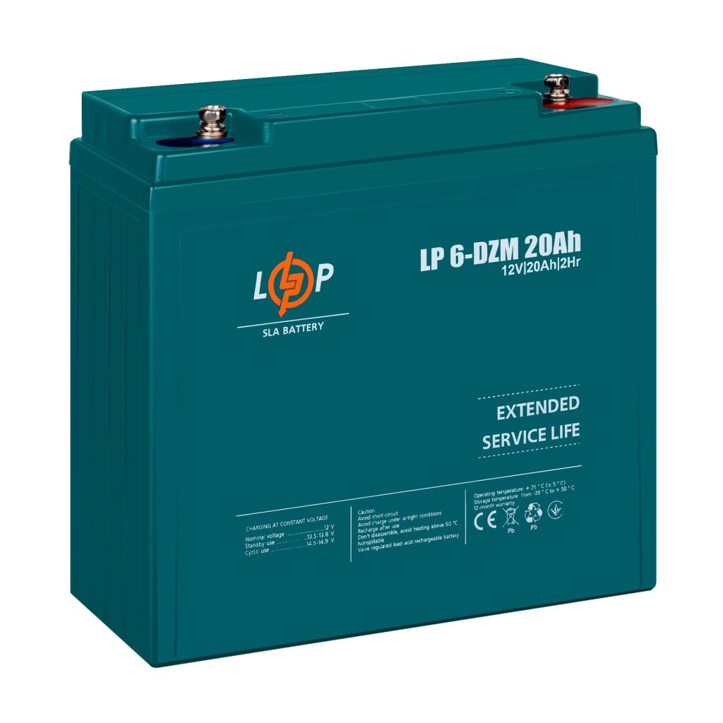 Тяговий свинцево-кислотний AGM акумулятор LP 6-DZM-20 Ah