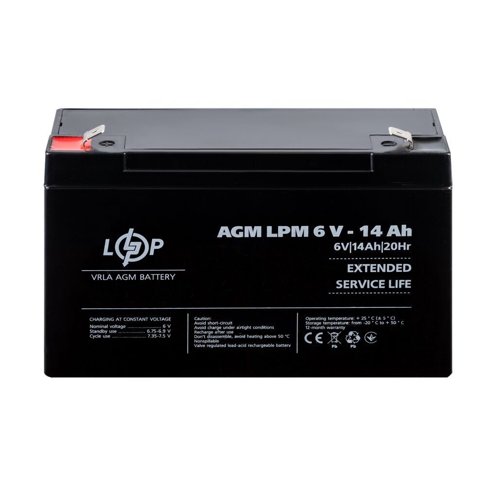 Акумулятор AGM LPM 6V - 14 Ah