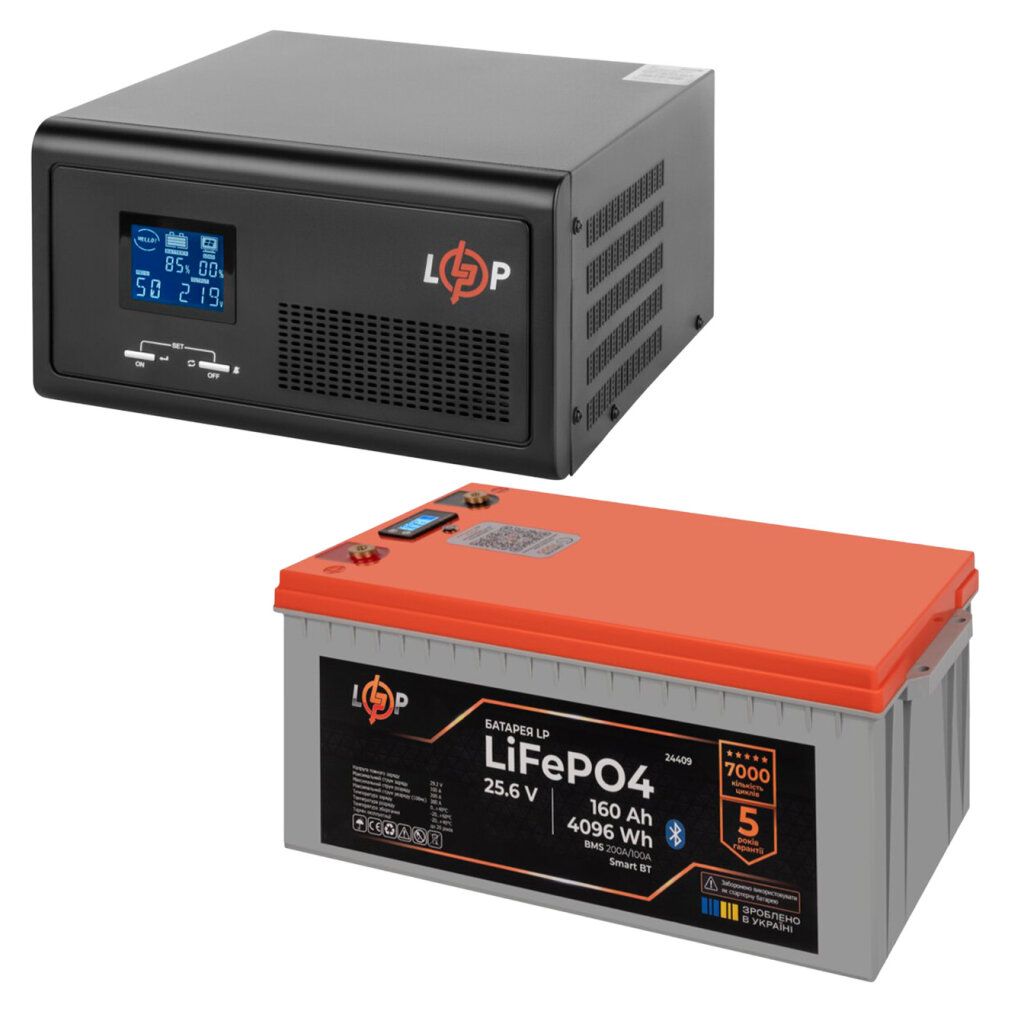 Комплект резервного живлення LogicPower 2300W + літієва (LiFePO4) батарея 4096Wh
