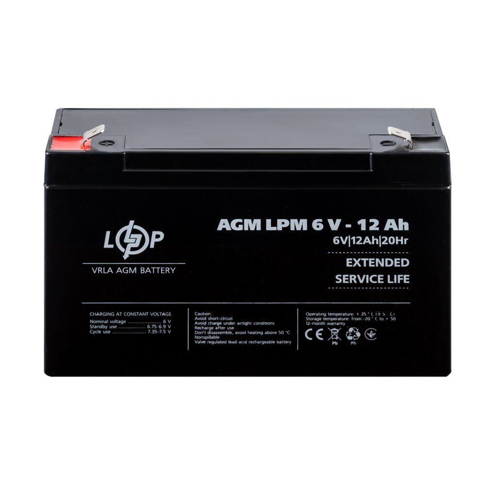 Акумулятор AGM LPM 6V - 12 Ah