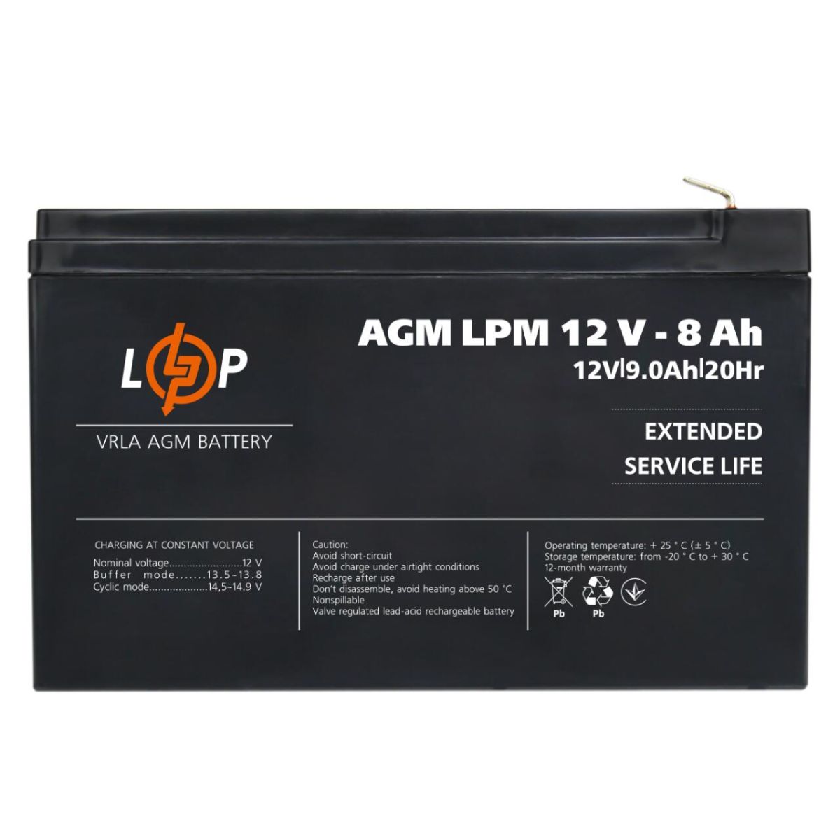 Акумулятор AGM LPM 12V - 8 Ah