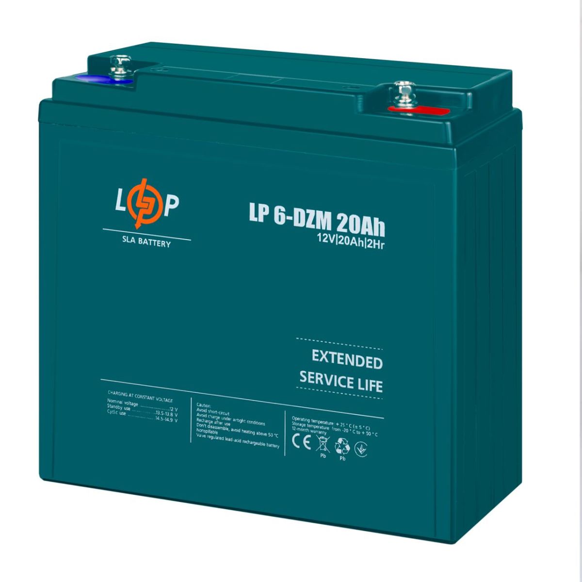Тяговий свинцево-кислотний AGM акумулятор LP 6-DZM-20 Ah