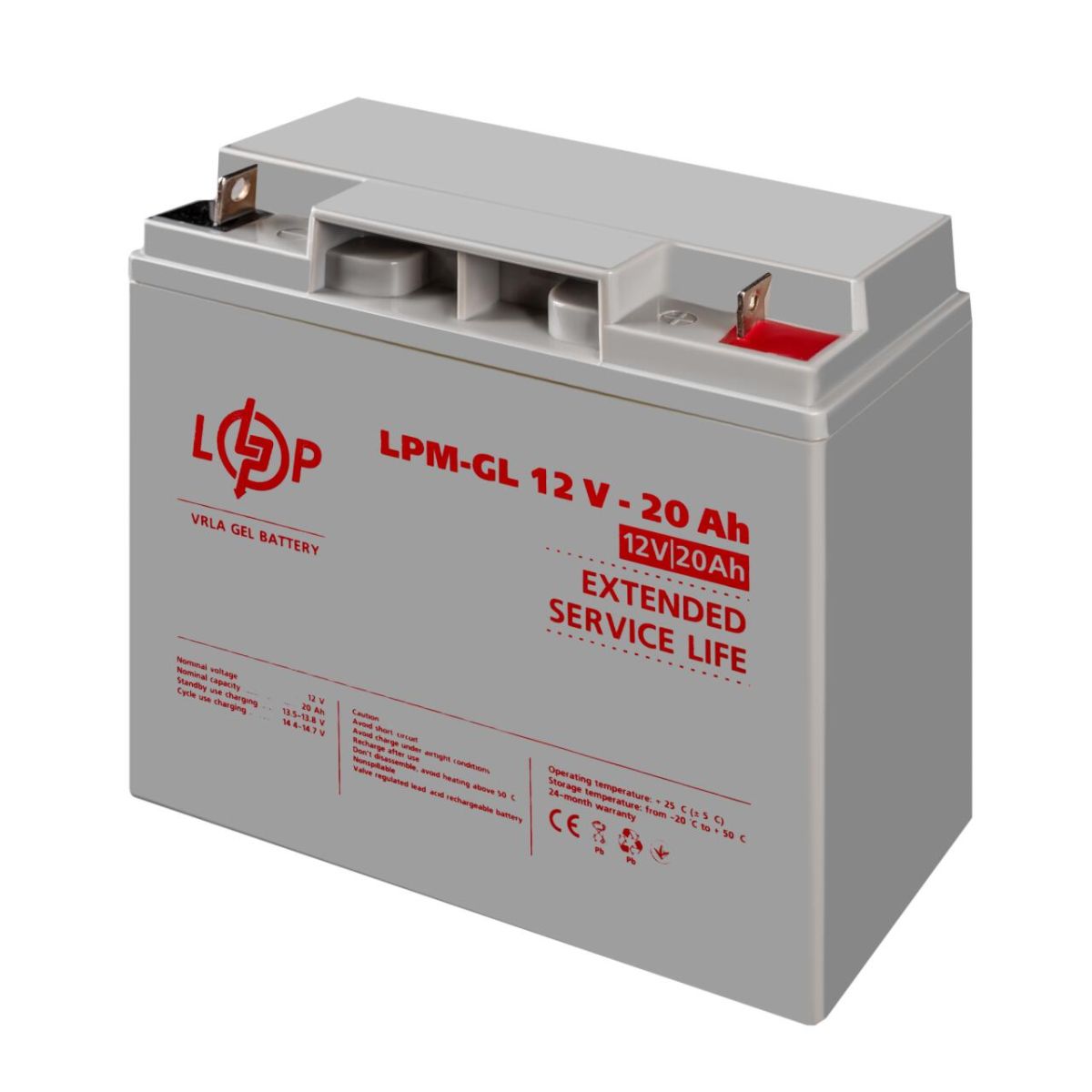 Акумулятор гелевий LPM-GL 12V - 20 Ah
