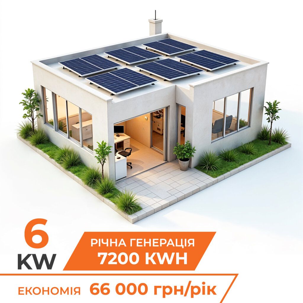Комплект СЕС DEYE for LP 6 kW - АКБ-11,7 kW (від 5 годин автономності)