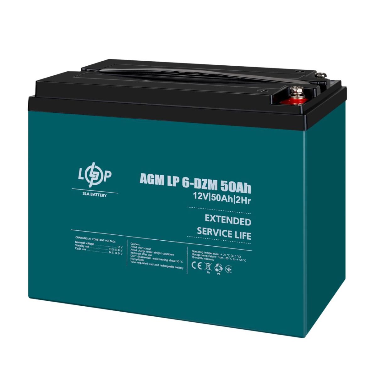 Тяговий свинцево-кислотний AGM акумулятор LP 6-DZM-50 Ah