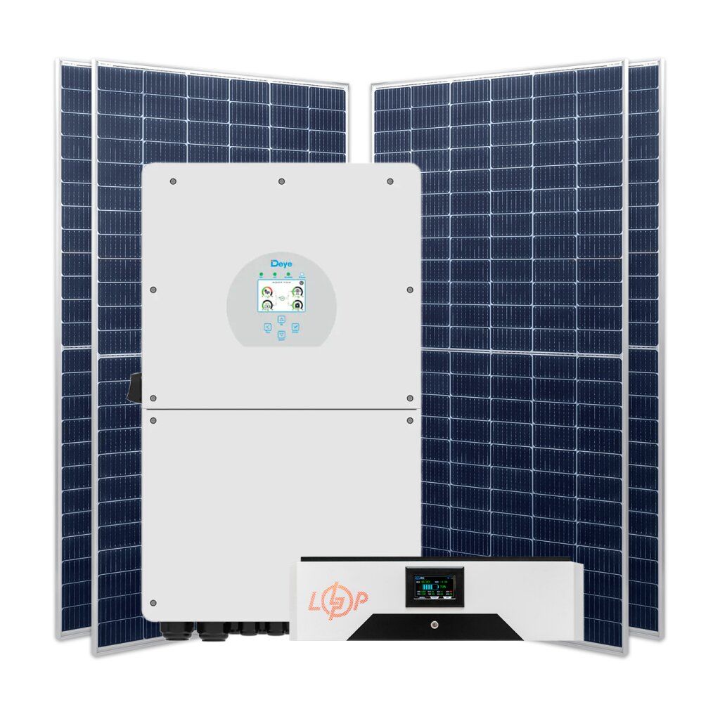 Гібридна станція 16 кВт (1ф.) з LiFePO4 на 15,5 кВт (двосторонні панелі)