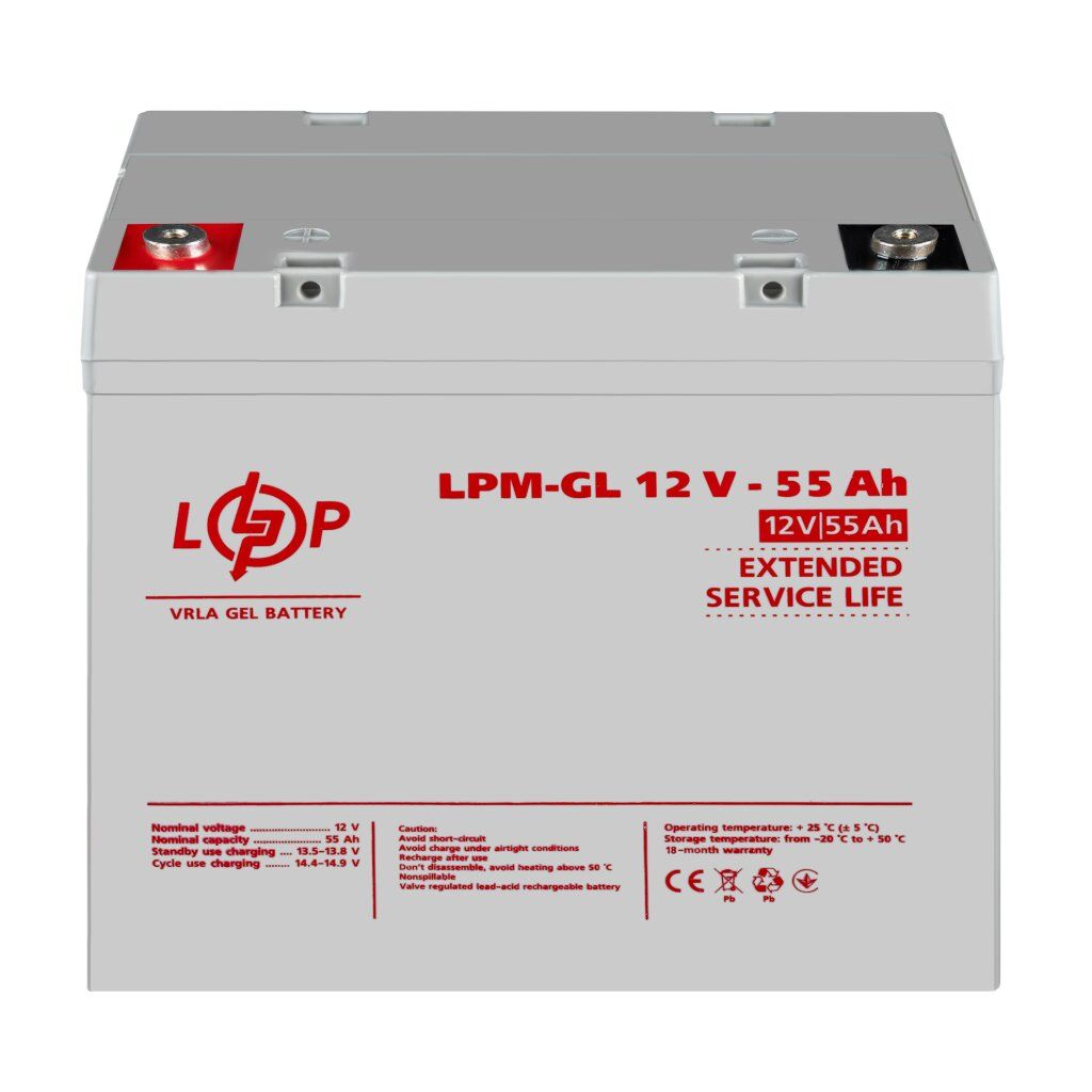 Аккумулятор гелевий LPM-GL 12V - 55 Ah