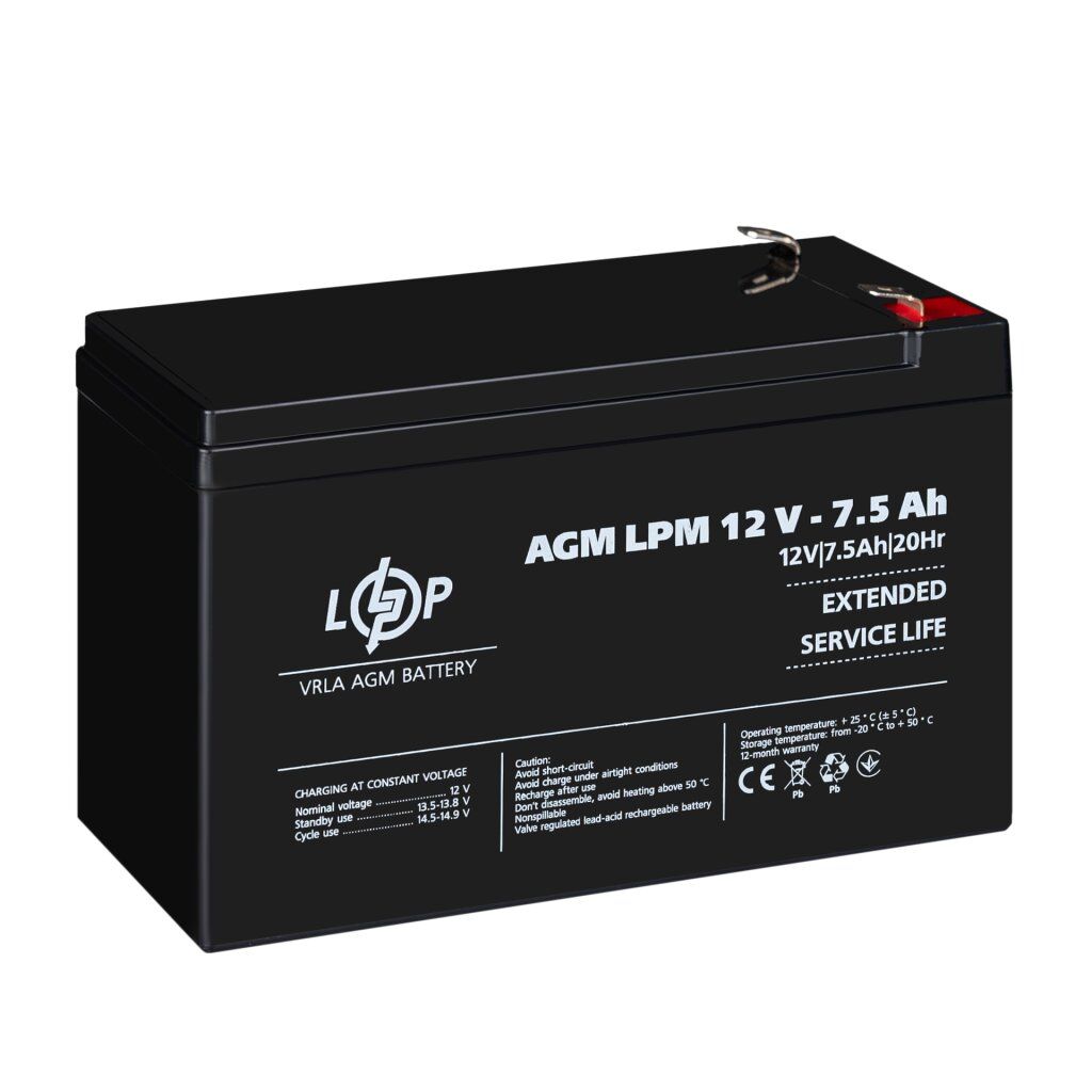 Акумулятор AGM LPM 12V - 7.5 Ah