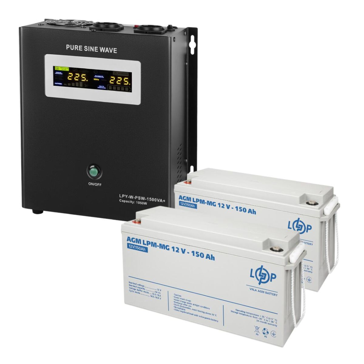 Комплект резервного живлення LP (LogicPower) ДБЖ + мультигелева батарея (UPS W1500 + АКБ MG 3600Wh)