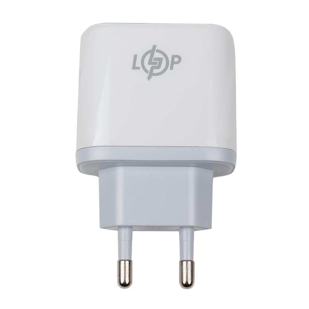 Зарядка для телефону LP 45W (Type-C+USB) QC + кабель (Type-C to Type-C) 45WCH