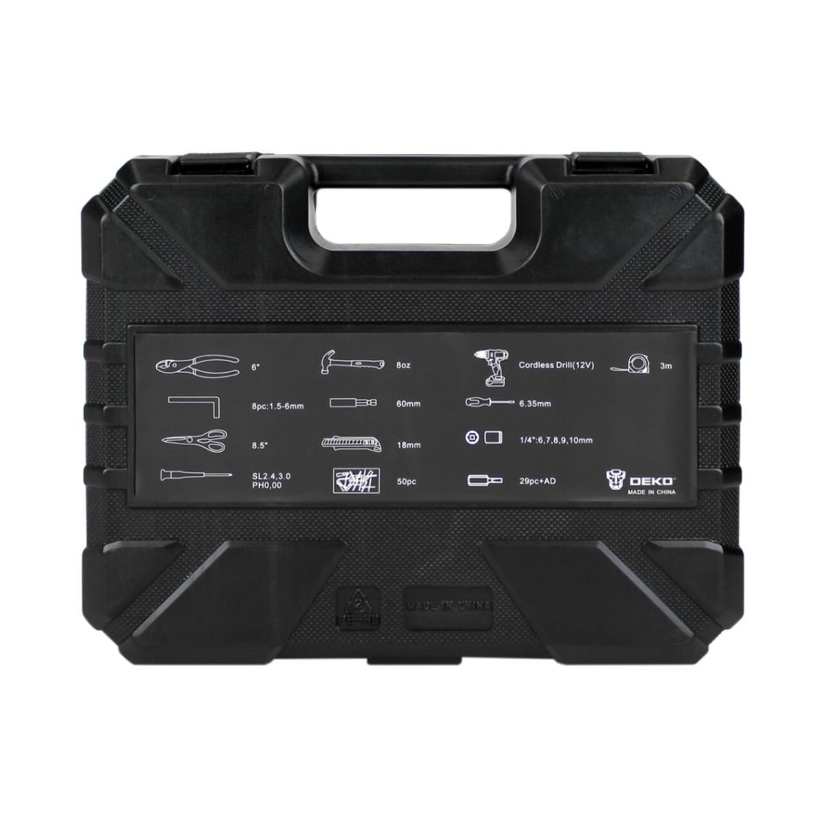 Акумуляторний шуруповерт + набір 104 інструментів в кейсі DEKO 12182