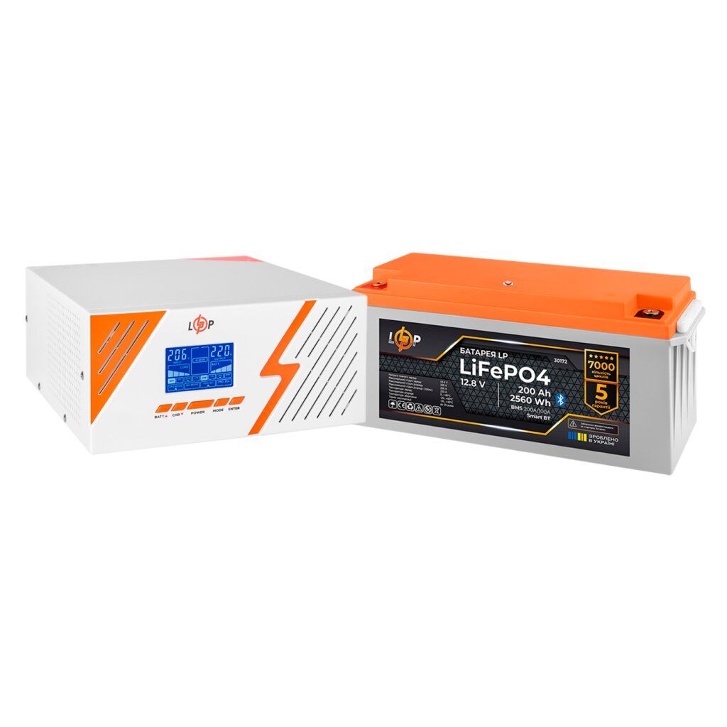 Комплект резервного живлення LogicPower B1500 White + літієва (LiFePO4) батарея 2560Wh