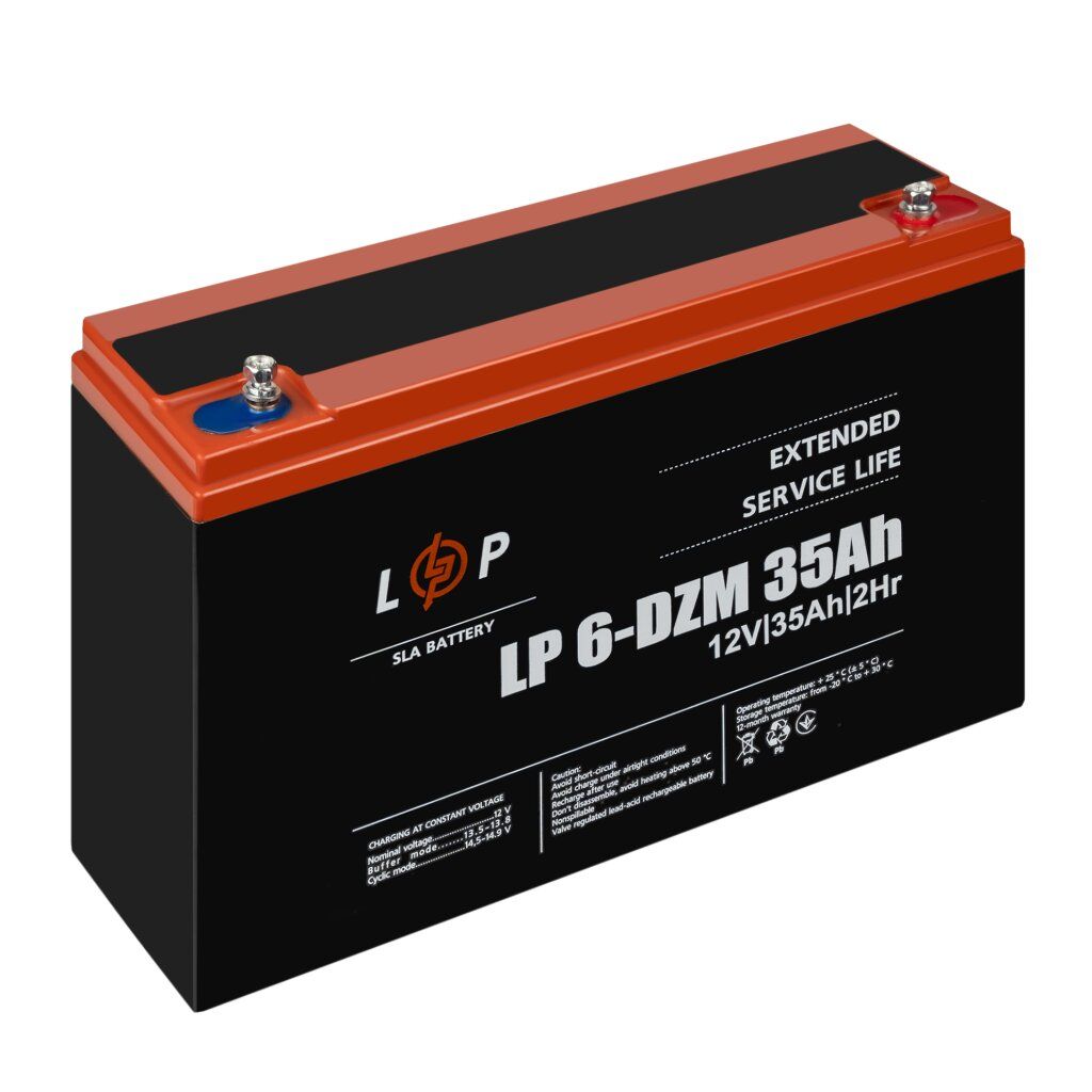Тяговий свинцево-кислотний AGM акумулятор LP 6-DZM-35 Ah