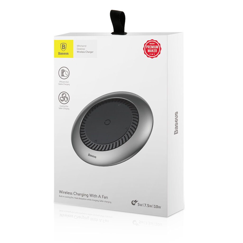 Бездротовий зарядний пристрій Baseus Whirlwind Silver (CCALL-XU0S)