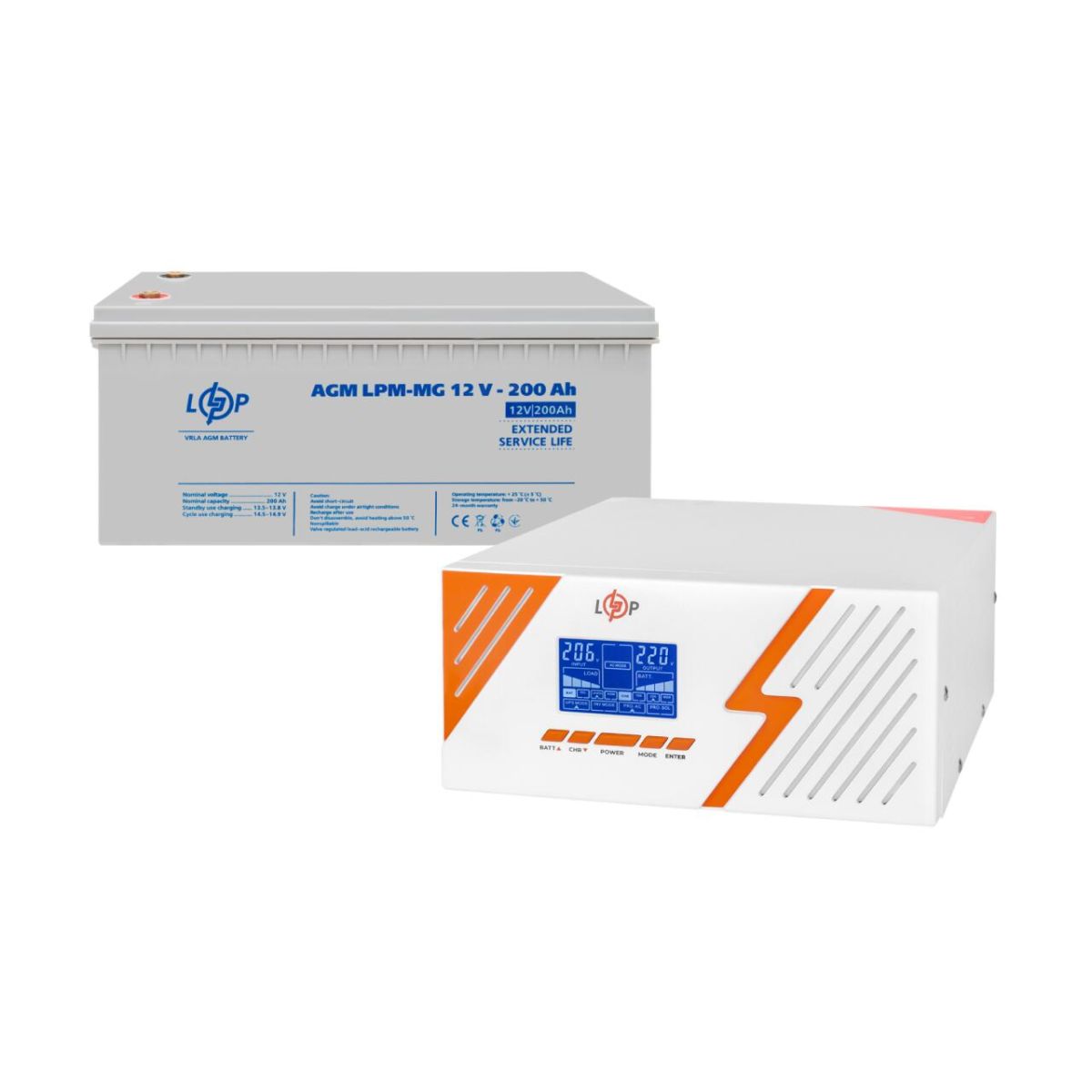 Комплект резервного живлення LP (LogicPower) ДБЖ + мультигелева батарея (UPS B1500 + АКБ MG 2400Wh)