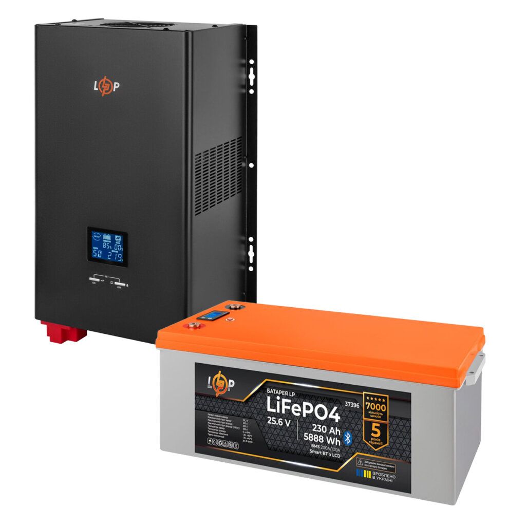 Комплект резервного живлення LogicPower 3600W + літієва (LiFePO4) батарея 7168Wh