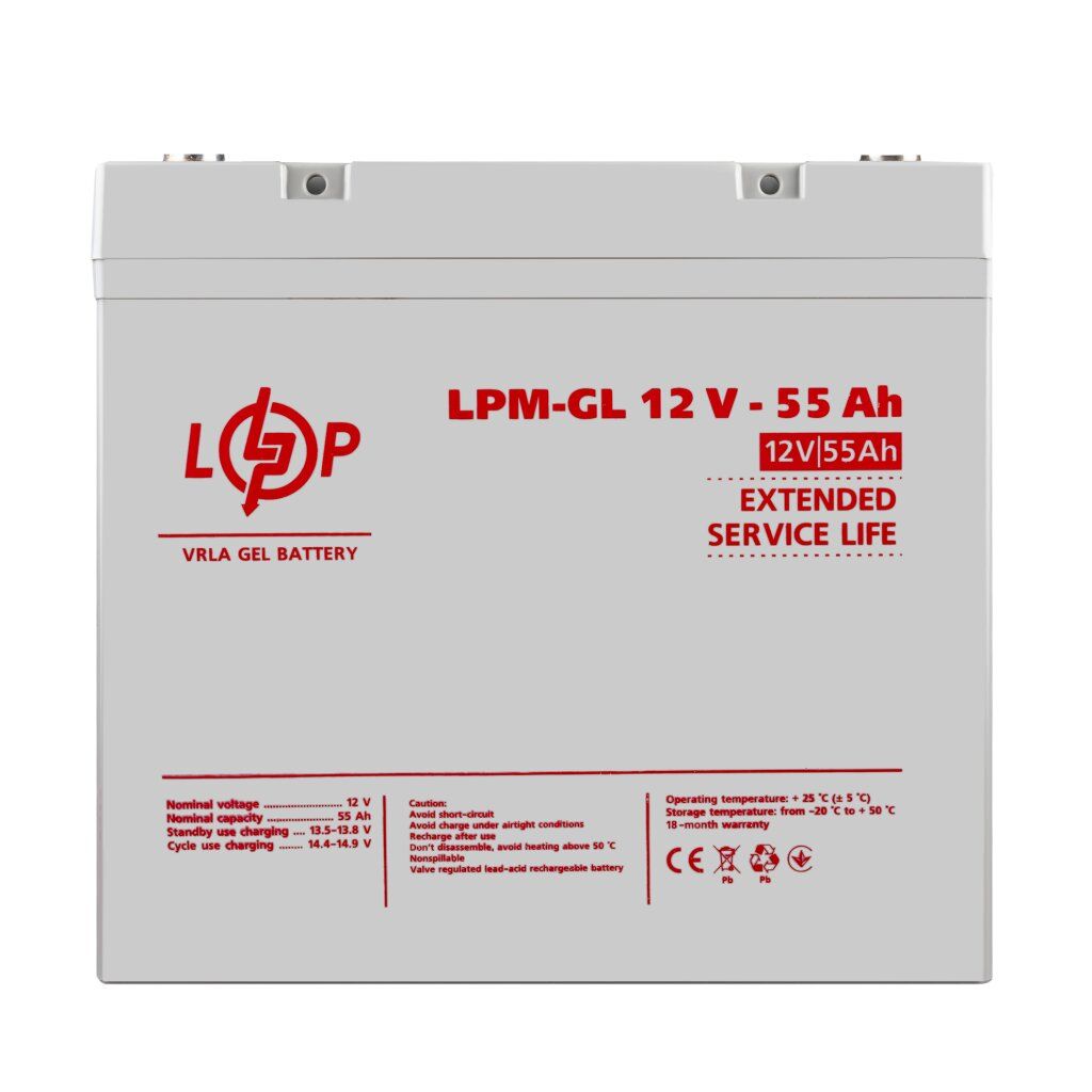 Аккумулятор гелевий LPM-GL 12V - 55 Ah