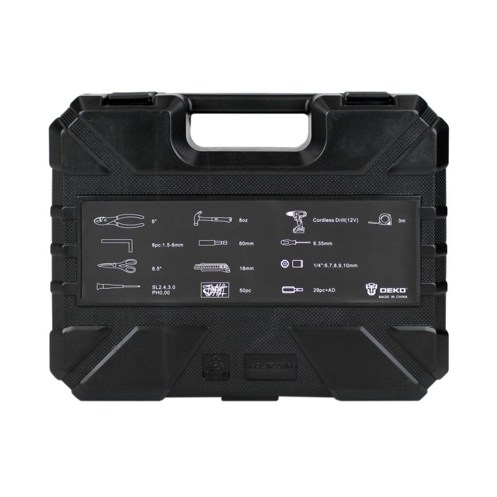Акумуляторний шуруповерт + набір 104 інструментів в кейсі DEKO 12182